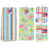 KITCHEN TEXTILES 2AST MICROFIBER SUMMER PRINTS 2PK DISHCLOTH/1 TOWEL KITCHEN TEXTILES 2AST MICROFIBER SUMMER PRINTS 2PK DISHCLOTH/1 TOWEL