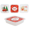 COOKIE CONTAINER SQUARE CHRISTMAS PRINT W/LID 3AST PLASTIC 10X10X2.55IN UPC LABEL