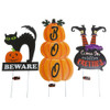 YARD STAKE METAL HALLOWEEN 4AST 23-25IN UPC LAB
