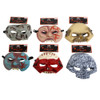 MASK HALF FACE 6ASST SPOOKY STYLES RUBBER PVC/ EA TIE-ON HLWN HDR CARD