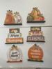 TABLE DECOR HARVEST MDF STANDING PLAQUES ON BASE 6AST HV/COMPLY LABEL