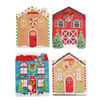 GIFT BAG LARGE CHRISTMAS HOUSES 4AST 10X12.5X5IN W/RIBBON HANDLE UPC LABEL