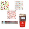 CELLO WRAP XMAS PRINTED 12.5SQ FT ROLLS 3AST PRINTS IN 56PC FLOOR CASE CUT CARTON 30X60IN