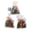 PINECONES 15CT MIXED SIZES 3AST NATURAL/WHITE OR GOLD FROSTED PB/RIBBON W/HANGTAG