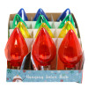 CHRISTMAS LIGHT BULB SOLAR HANGING DECOR PLASTIC 6.5IN 4AST COLORS/12PC PDQ