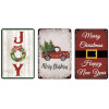WALL PLAQUE CHRISTMAS TIN 8X10IN 3AST W/LABEL IN 24PC PDQ