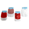 TREE SKIRT MINI 15IN DIS 4AST WHITE PLUSH/RED PLUSH/CANDY STRIPE TINSEL/RED SEQUIN XMAS HDR