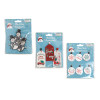ORNAMENTS MINI TREE MDF 3AST 3PK SNOWMAN/6PK ROUND/3PK LUGGAGE TAG SHAPE EA SET/XM TCD