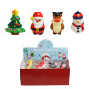 CHRISTMAS SQUEEZE STRESS CHARACTERS SANTA/TREE/REINDEER/SNOWMAN IN 12PC PDQ