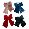 BOW LUXE VELVET 9X13IN 4AST COLORS ON XMAS TCD WTD TO RED