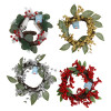 WREATH  CHRISTMAS 12IN W/PINE & BERRIES 4AST RED/SILVER/GOLD BERRY & FROSTED PINE XMAS/HT
