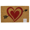 DOORMAT 17.5X29.5 HEART BOW & ARROW GLITTER COCONUT FIBER/PVC