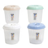 STORAGE CONTAINER WITH LID 3 QT CLEAR BOTTOM 4 COLOR LIDS