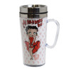 TRAVEL MUG 14OZ INSULATED BETTY BOOP ALL THIS AND BRAINS TOO! ACRYLIC