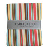 TABLECLOTH 52IN W/ZIPPER SUMMER STRIPE ROUND INDOOR/OUTDOOR WATER/STAIN RESISTANT 100%POLYESTER