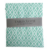 TABLECLOTH 60IN W/ZIPPER AQUA DIAMOND ROUND INDOOR/OUTDOOR WATER/STAIN RESISTANT 100%POLYESTER