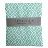 TABLECLOTH 60IN W/ZIPPER AQUA DIAMOND ROUND INDOOR/OUTDOOR WATER/STAIN RESISTANT 100%POLYESTER