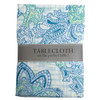 TABLECLOTH 60X120 W/ZIPPER BLUE WATERCOLOR PAISLEY PRINT INDOOR/OUTDOOR WATER/STAIN RESITANT 100%POLYESTER