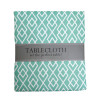 TABLECLOTH 60X84 W/ZIPPER AQUA DIAMOND INDOOR/OUTDOOR WATER/STAIN RESISTANT 100%POLYESTER