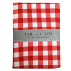 TABLECLOTH 60X120 W/ZIPPER TANGO RED CHECKER INDOOR/OUTDOOR WATER/STAIN RESITANT 100%POLYESTER