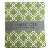 TABLECLOTH 60X84 W/ZIPPER GREEN LATTICE INDOOR/OUTDOOR WATER/STAIN RESISTANT 100%POLYESTER