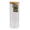 CANISTER W/WOOD TOP 57OZ SMOKE GLASS GLOBAL MARKET GLASSWORKS