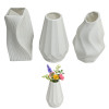 VASE PLASTIC 3AST APPROX 6IN CREAM COLOR DIAMOND/ABSTRACT/MODERN SHAPED UPC LABEL