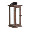 LANTERN HANDING WOODEN DECORATIVE 6.75X6.75X15.75 METAL/GLASS