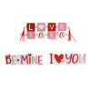 TABLE DECOR VALENTINE MDF 4AST SINGLE PC PHRASE/BLOCKS W/BEADS & TASSELS/LABEL