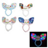 BUNNY EAR PLUSH HEADBAND LIGHT-UP 4AST PRINTS HEADER CARD