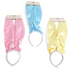 BUNNY EAR HEADBAND 10INL W/BOWS 3AST COLORS EASTER/TOP OF EAR HEADERCARD