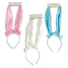 BUNNY EAR HEADBAND 10INL W/BOWS 3AST COLORS EASTER/TOP OF EAR HEADERCARD