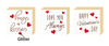 TABLE DECOR VALENTINES MDF NOTEBOOK PAGE GLITTER GREETINGS 3AST