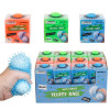 BALL FLUFFY ANTI-STRESS 2.36IN IN TRYME BOX 3AST COLORS/24PC PDQ