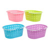 BASKET OVAL W/HANDLES DIECUT FLOWER 10.75 X 7.5 X 5IN 4AST COLORS/LABEL