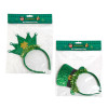 HEADBAND ST PAT 2AST GLITTER TOP HAT OR CROWN W/TINSEL TRIM OPP/HDR 12PC MDSG STRIP