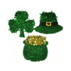 HANGING DECOR TINSEL ST PAT 3AST JUMBO 16/17/19IN SHAMROCK/POT-O-GOLD/HAT EA/HT