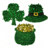 HANGING DECOR TINSEL ST PAT 3AST JUMBO 16/17/19IN SHAMROCK/POT-O-GOLD/HAT EA/HT