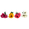 GERBERA DAISY BUSH FAUX 5 STEM 12IN 4AST COLORS EA/HT