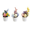 POTTED EASTER EGG DECOR W/BUTTERFLY & BERRY ACCENTS 3AST/HT