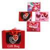 GIFT BAG VALENTINE MED HORIZONTAL 9X7X3.875IN/4AST HOTSTAMP IN 36PC PDQ