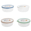 FOOD STORAGE CONTAINER ROUND RUBBER RIM ON LID IL17 - DIA X 2.8H