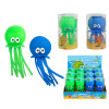 SQUISHY SPLASHY OCTOPUS 6.3IN L 2AST COLOR/PRINTED PVC TUBE/16PC PDQ