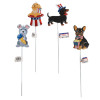 PATRIOTIC PUPPY PICKS METAL 4AST 14IN/BARBELL LABEL