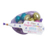 CONFETTI COTTON TAIL EGGS CREAMY CANDY W/COOKIE BITES 3 OZ MESH BAG COUNTER DISPLAY