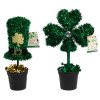 TABLE DECOR TINSEL ST. PAT 2AST LEPRECHAUN HAT OR SHAMROCK IN PLANTER 9-10IN H ST. PAT HT