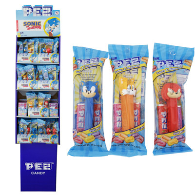 PEZ SHIPPER 108PC SONIC 84 DISPENSERS / 24 6PK ROLLS - Regent Products
