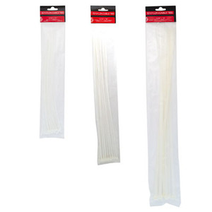 CABLE TIES JUMBO WHITE 16PC 15IN/30PC 11IN/8PC 19IN HARDWARE PBH