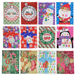 GIFT BAG XL CHRISTMAS 12AST 13X4X18IN 157GSM/UPC LABEL
