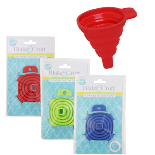 FUNNEL COLLAPSIBLE SILICONE 3ASST COLORS B&C TCD/PB BPA FREE